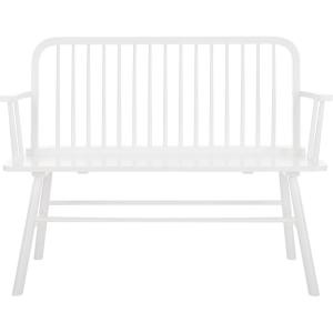 SAFAVIEH Home Collection – Lucilia Spindle Bench, White Solid Wood Entryway or Dining Bench, Windsor Style Seating (BCH8501B)(White)