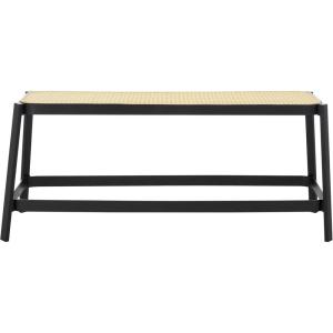 SAFAVIEH Home Collection Jaguar Black/Natural Brown Cane Bench for Foyer, Bedroom, Dining Room