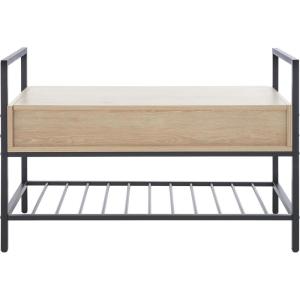 SAFAVIEH Home Collection Rhonwen Sand/Black Storage Bench