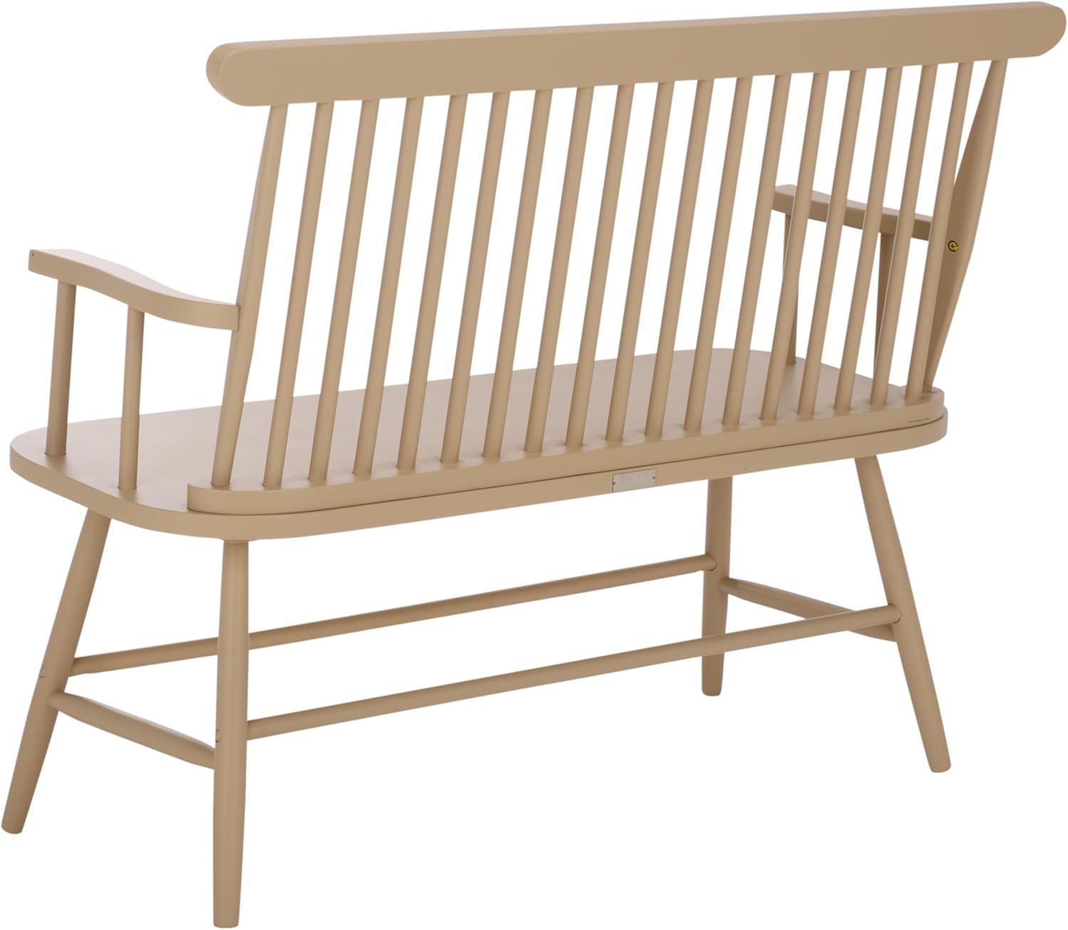 image:imageSAFAVIEH Home Collection Eton Sage Green Solid Wood Bench Farmhouse Spindle Back Indoor Seating for Entryway or Dining BCH3300AKhaki