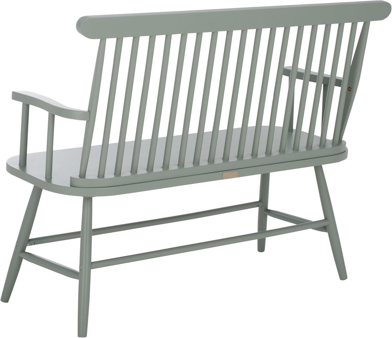 image:imageSAFAVIEH Home Collection Eton Sage Green Solid Wood Bench Farmhouse Spindle Back Indoor Seating for Entryway or Dining BCH3300ASage