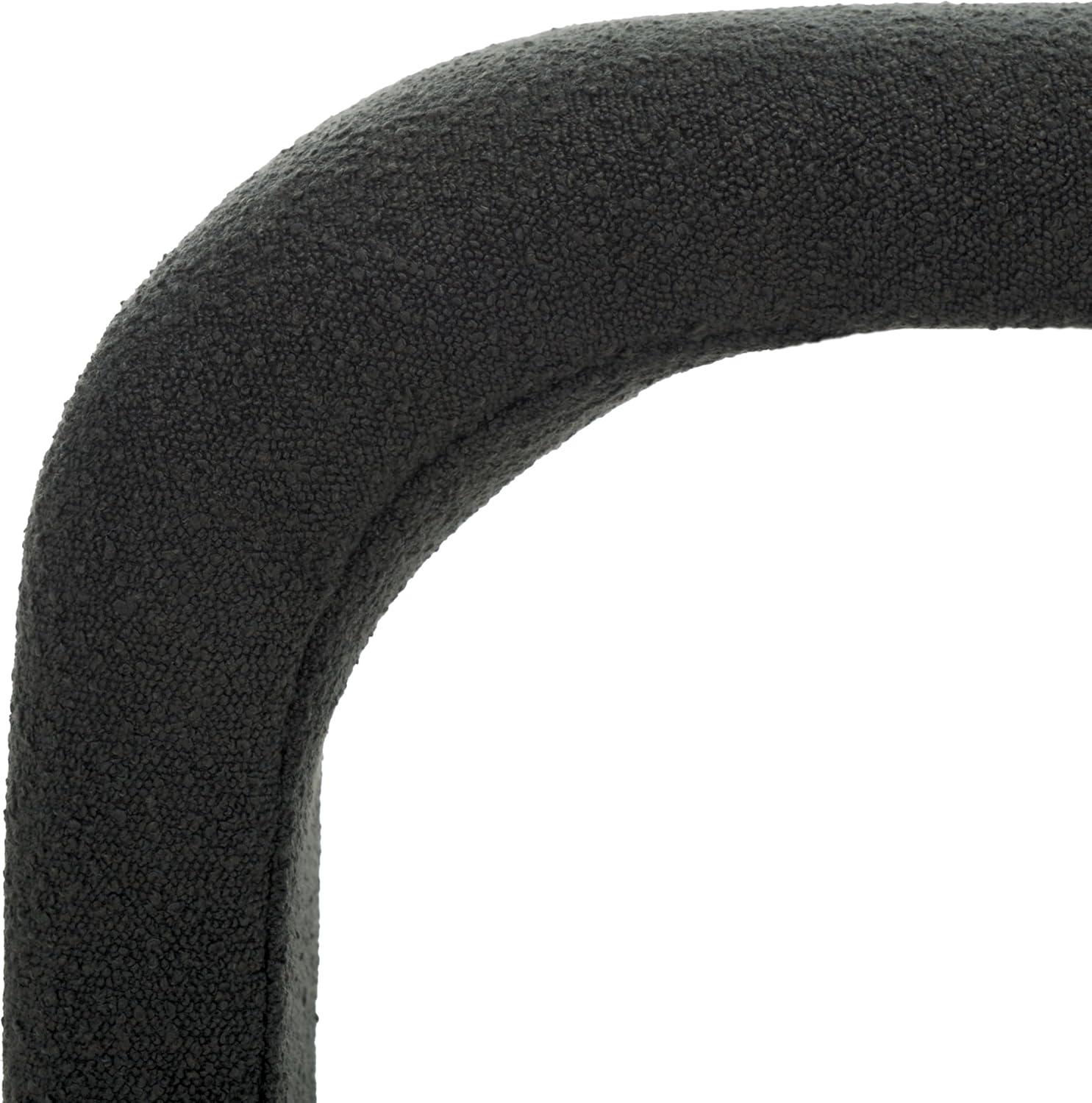 image:imageSAFAVIEH Home Collection Tenko Black Boucle Curved Waterfall Bench Fully Assembled