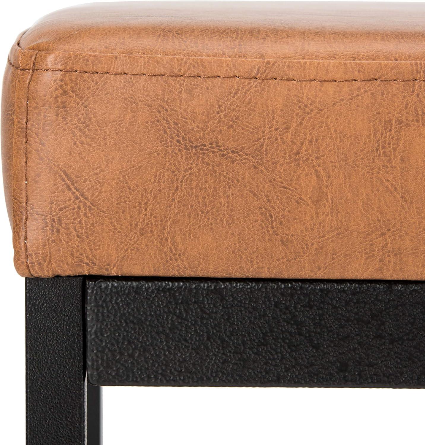 image:imageSafavieh Home Chase 47inch Grey Faux Leather and Black BenchBrown Black