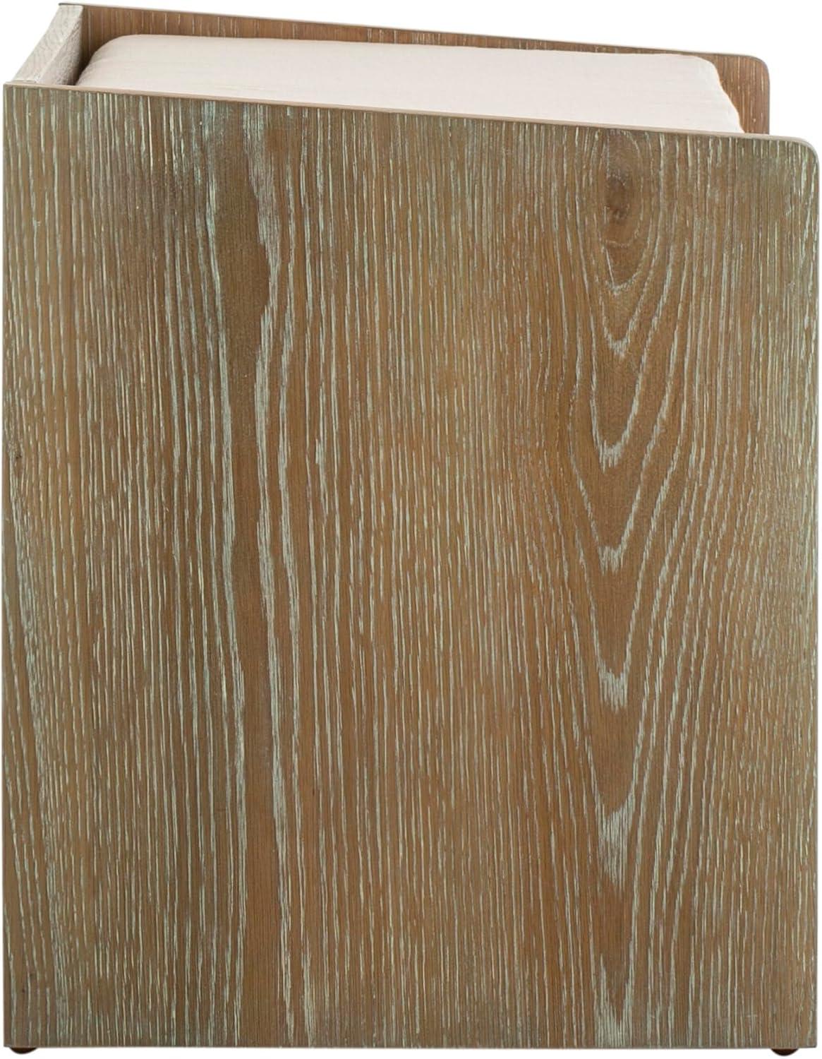 image:imageSafavieh Home Percy 31inch Rustic Oak and Beige Storage BenchRustic Oak Beige