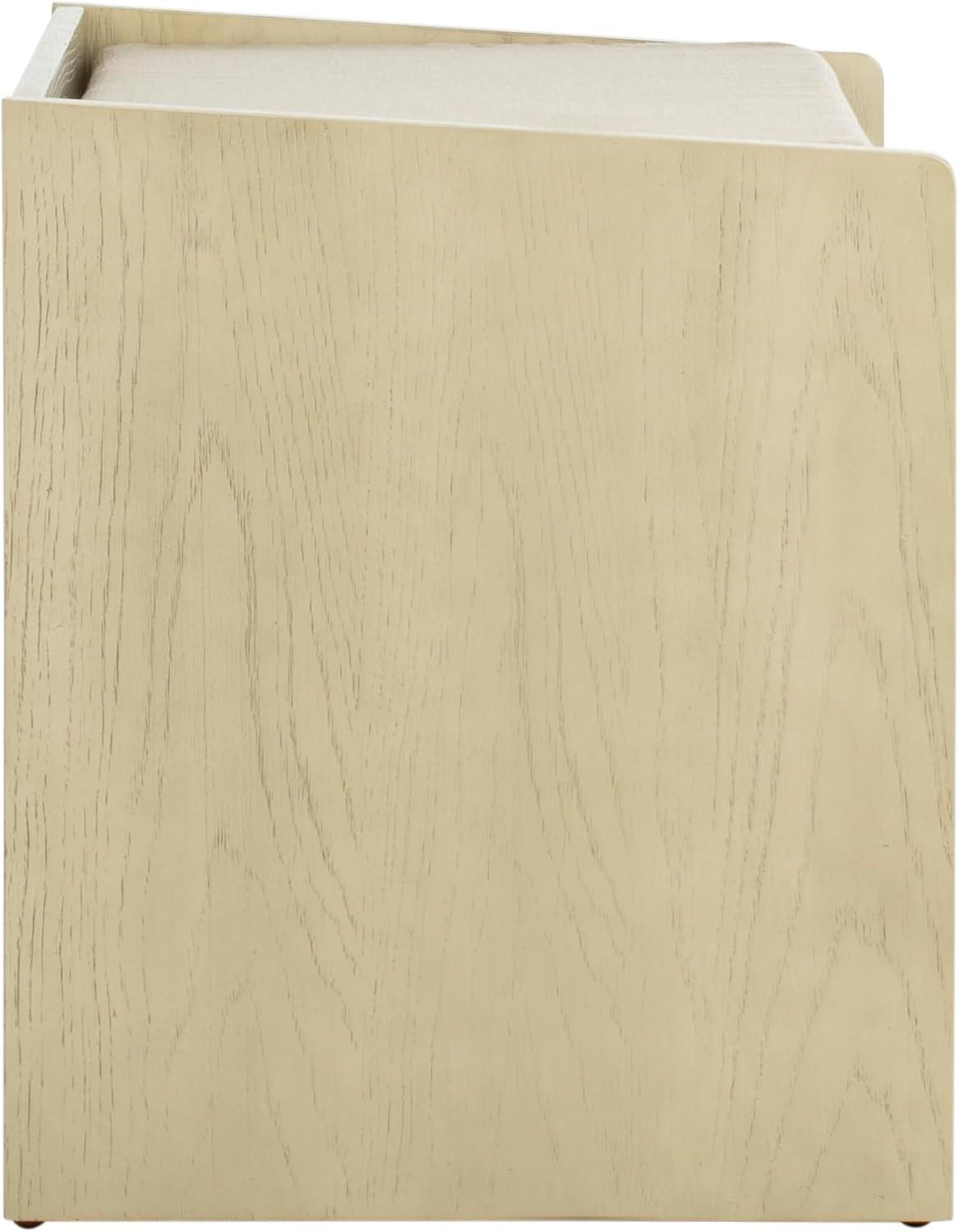 image:imageSafavieh Home Percy 31inch Rustic Oak and Beige Storage BenchWhite Washed Beige