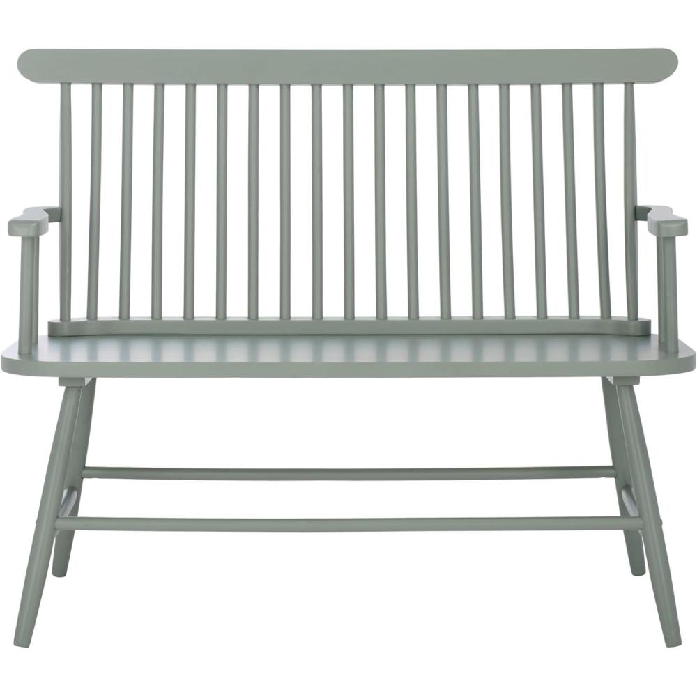 image:imageSAFAVIEH Home Collection Eton Sage Green Solid Wood Bench Farmhouse Spindle Back Indoor Seating for Entryway or Dining BCH3300ASage