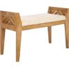 SAFAVIEH Home Collection – Hamburg Bench, Natural Solid Wood Frame with Beige Upholstered Seat (BCH3702A)(Beige/Natural)