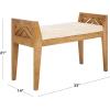 SAFAVIEH Home Collection – Hamburg Bench, Natural Solid Wood Frame with Beige Upholstered Seat (BCH3702A)(Beige/Natural)