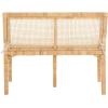 SAFAVIEH Home Collection Civility Coastal Natural Rattan/White Cushion Antique Webbing Sofa Bench (Fully Assembled)