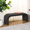 SAFAVIEH Home Collection Tenko Black Boucle Curved Waterfall Bench (Fully Assembled)