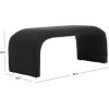 SAFAVIEH Home Collection Tenko Black Boucle Curved Waterfall Bench (Fully Assembled)