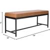 Safavieh Home Chase 47-inch Grey Faux Leather and Black Bench(Brown / Black)