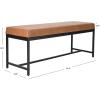 Safavieh Home Chase 47-inch Grey Faux Leather and Black Bench(Brown / Black)
