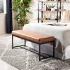 Safavieh Home Chase 47-inch Grey Faux Leather and Black Bench(Brown / Black)