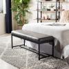 Safavieh Home Chase 47-inch Grey Faux Leather and Black Bench(Grey / Black)