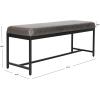 Safavieh Home Chase 47-inch Grey Faux Leather and Black Bench(Grey / Black)