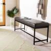 Safavieh Home Chase 47-inch Grey Faux Leather and Black Bench(Grey / Black)