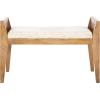 SAFAVIEH Home Collection – Hamburg Bench, Natural Solid Wood Frame with Beige Upholstered Seat (BCH3702A)(Beige/Natural)
