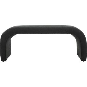 SAFAVIEH Home Collection Tenko Black Boucle Curved Waterfall Bench (Fully Assembled)