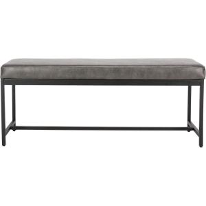 Safavieh Home Chase 47-inch Grey Faux Leather and Black Bench(Grey / Black)