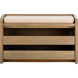 Safavieh Home Percy 31-inch Rustic Oak and Beige Storage Bench(Rustic Oak / Beige)