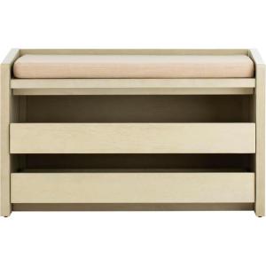 Safavieh Home Percy 31-inch Rustic Oak and Beige Storage Bench(White Washed / Beige)