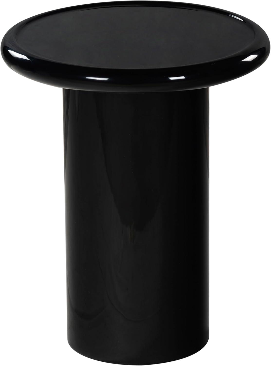 image:imageSAFAVIEH Couture Collection Lolita Red Concrete Accent Table Modern Round Top Side Table High Gloss Finish Fully Assembled SFV2622CBlack
