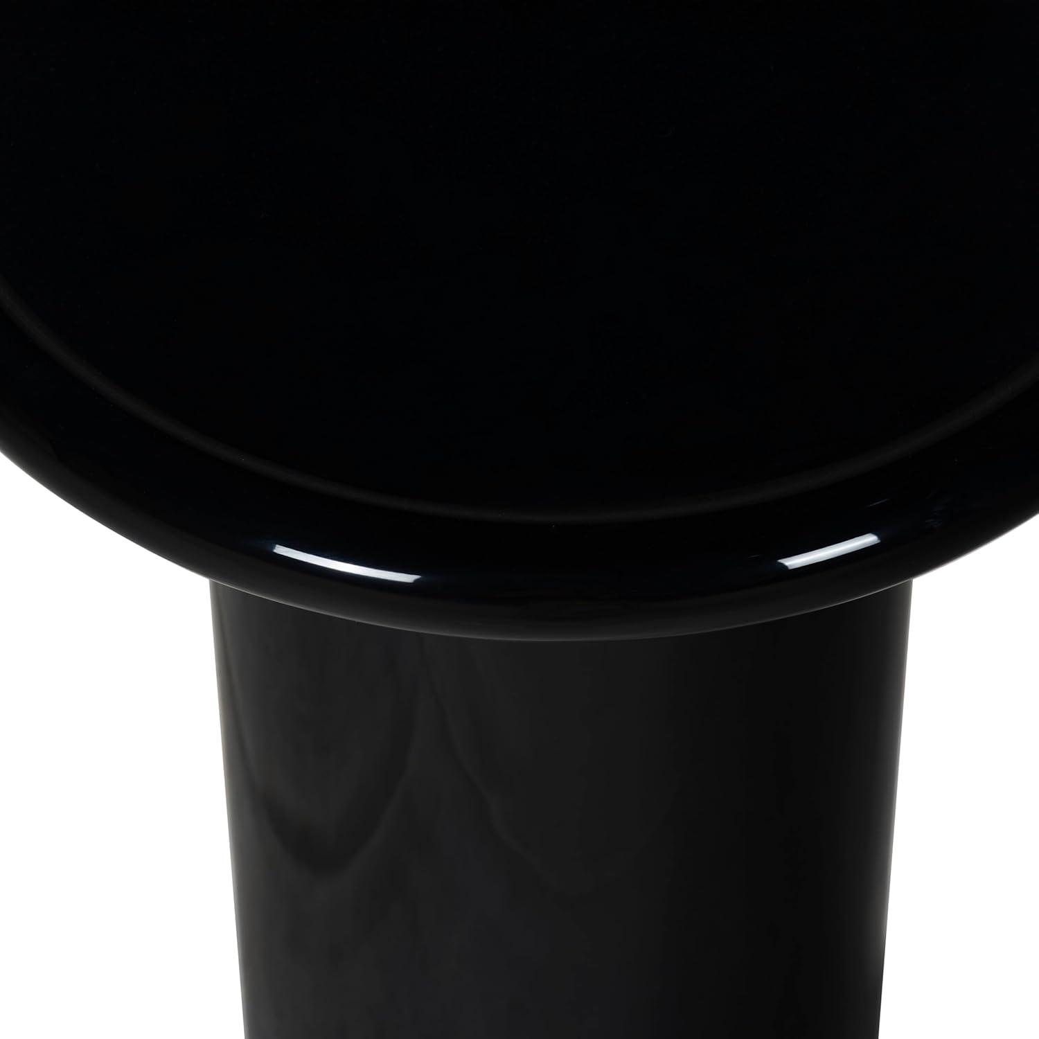 image:imageSAFAVIEH Couture Collection Lolita Red Concrete Accent Table Modern Round Top Side Table High Gloss Finish Fully Assembled SFV2622CBlack