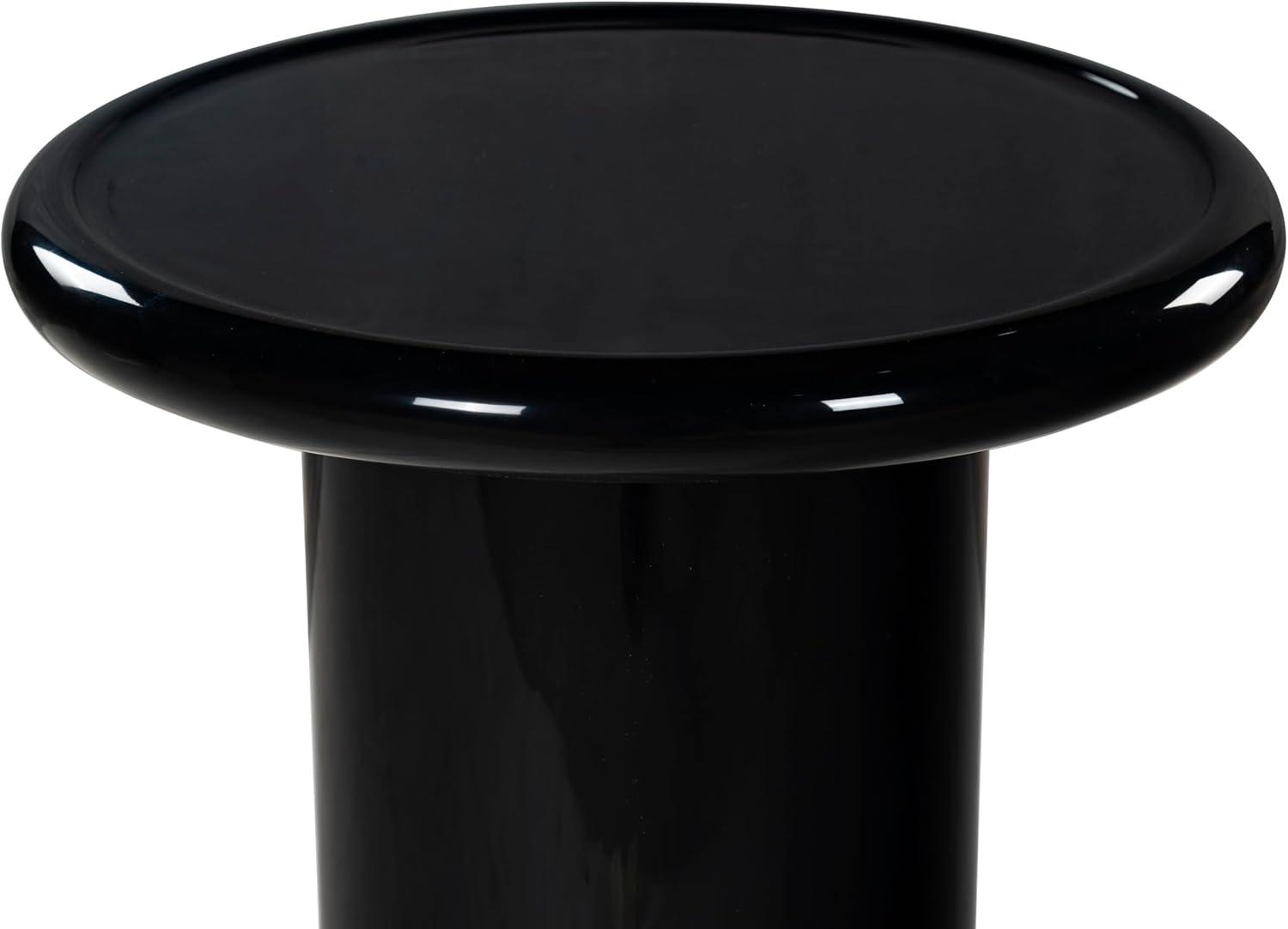 image:imageSAFAVIEH Couture Collection Lolita Red Concrete Accent Table Modern Round Top Side Table High Gloss Finish Fully Assembled SFV2622CBlack