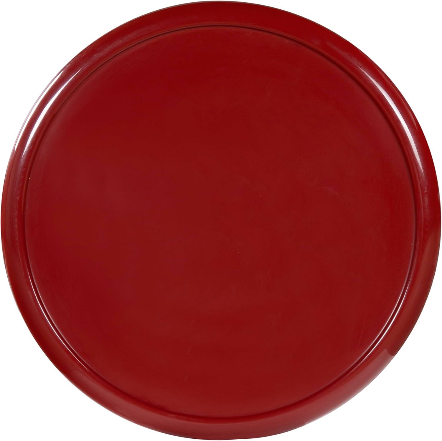 image:imageSAFAVIEH Couture Collection Lolita Red Concrete Accent Table Modern Round Top Side Table High Gloss Finish Fully Assembled SFV2622CRed