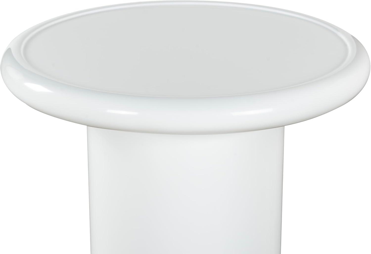 image:imageSAFAVIEH Couture Collection Lolita Red Concrete Accent Table Modern Round Top Side Table High Gloss Finish Fully Assembled SFV2622CWhite