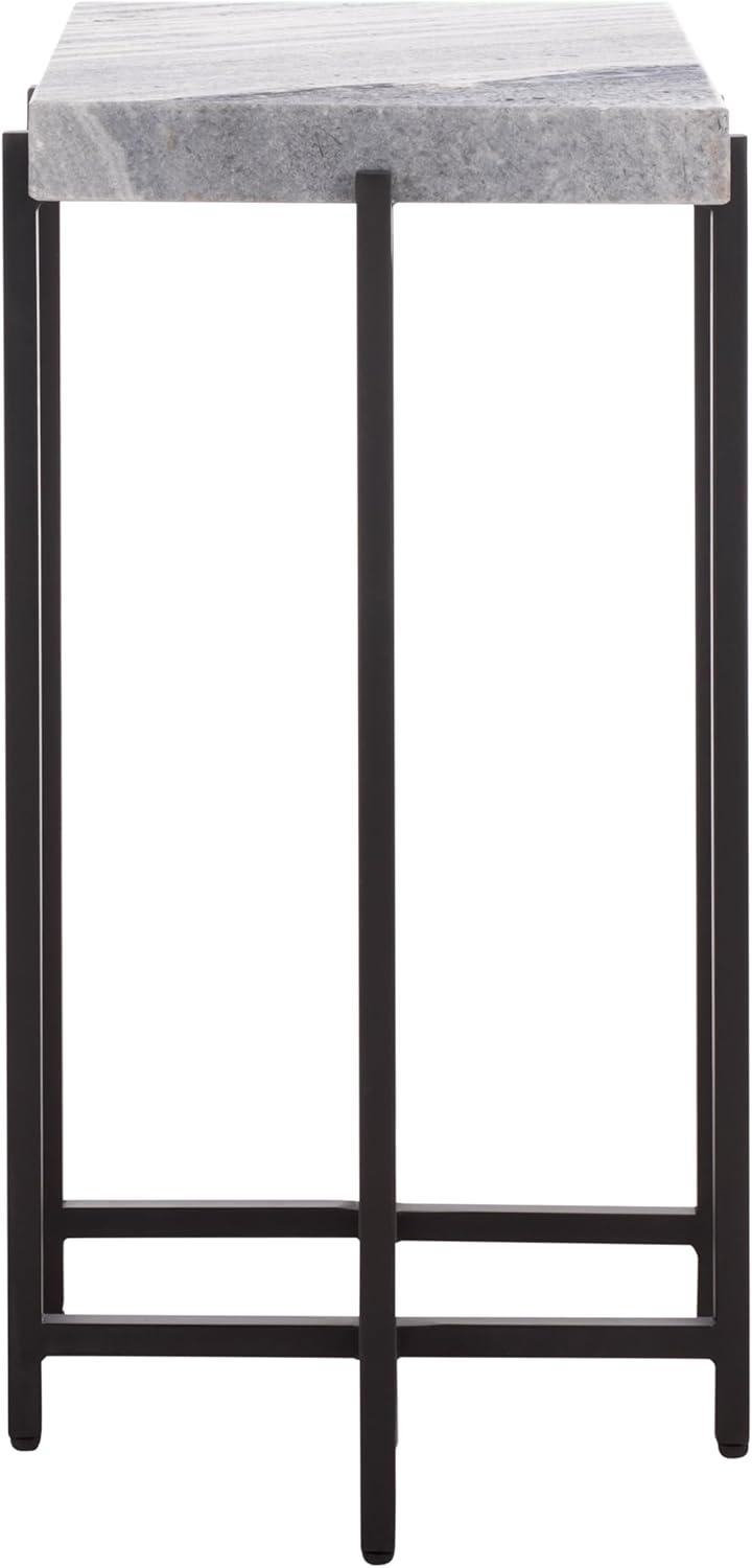 image:imageSAFAVIEH Home Collection Aloha Side Table with Grey Marble Top amp Black Iron Base Modern Accent Table Fully Assembled ACC3748AGreyBlack