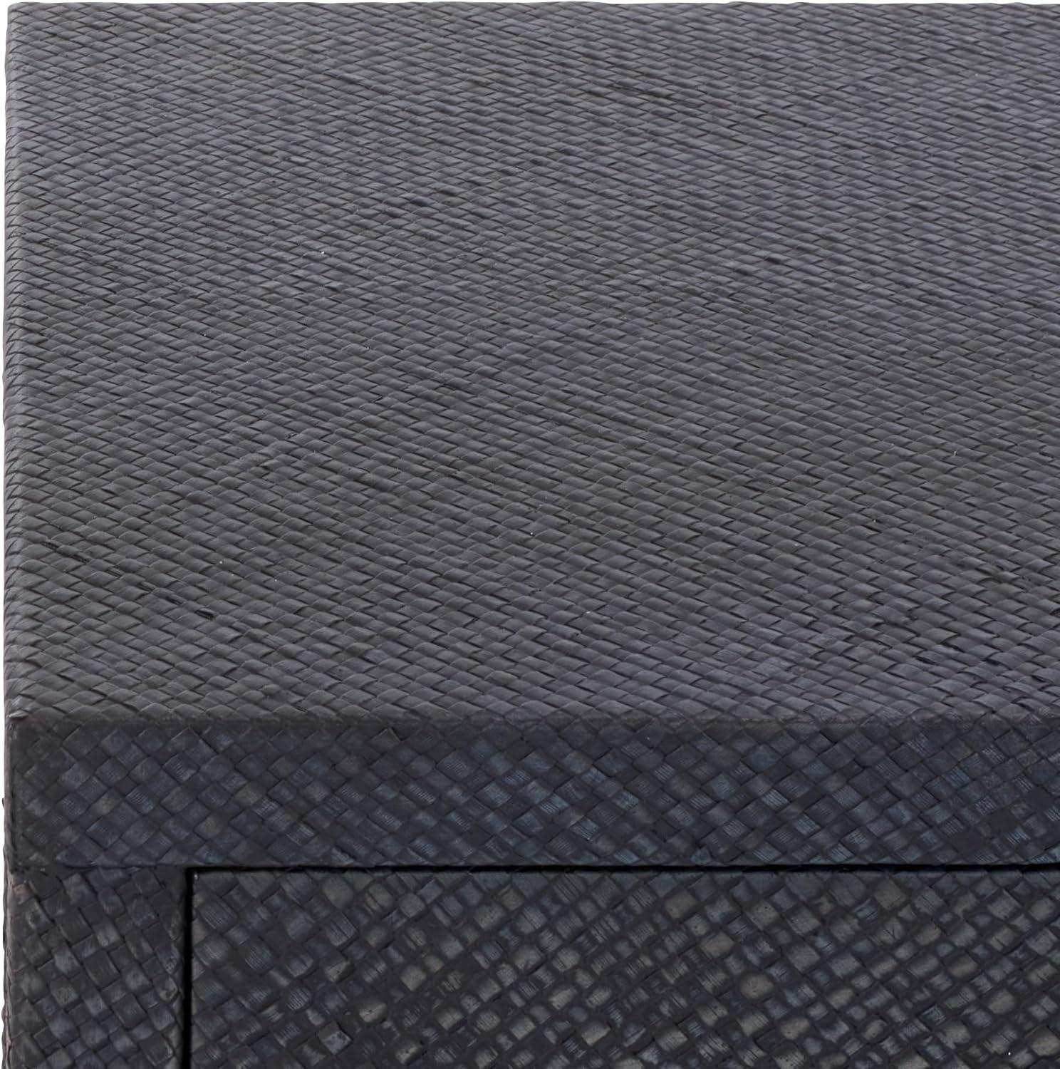 image:imageSAFAVIEH Home Collection Epke Natural Brown 1Drawer 1Shelf Accent Table Woven Raffia Design Fully Assembled ACC6616ANavy