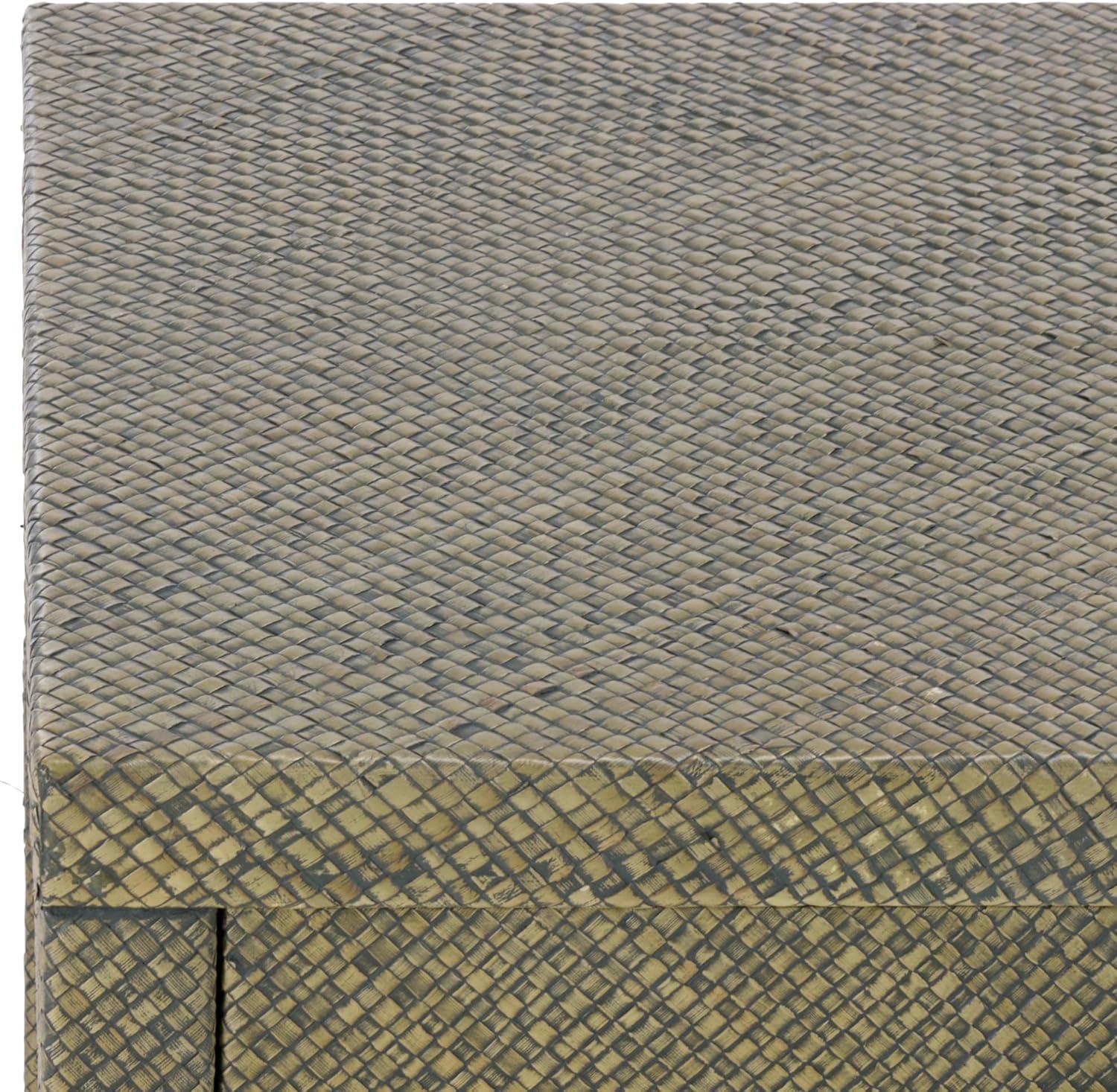 image:imageSAFAVIEH Home Collection Epke Natural Brown 1Drawer 1Shelf Accent Table Woven Raffia Design Fully Assembled ACC6616ATurquoise