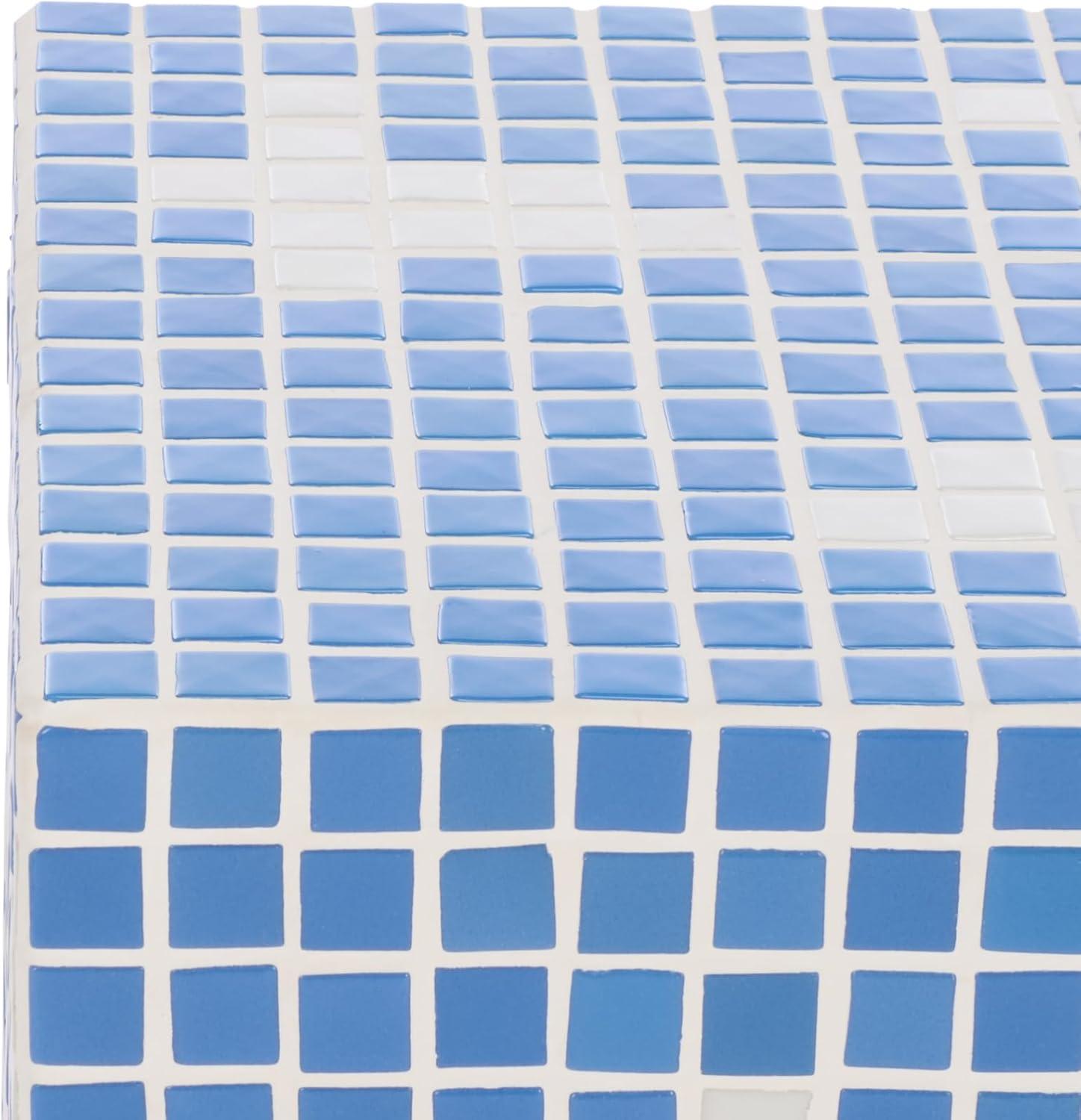 image:imageSAFAVIEH Home Collection Hikari Cube Accent Table with Cream Mosaic Tile Design Modern Geometric Side Table Fully Assembled ACC3229BLight BlueWhite
