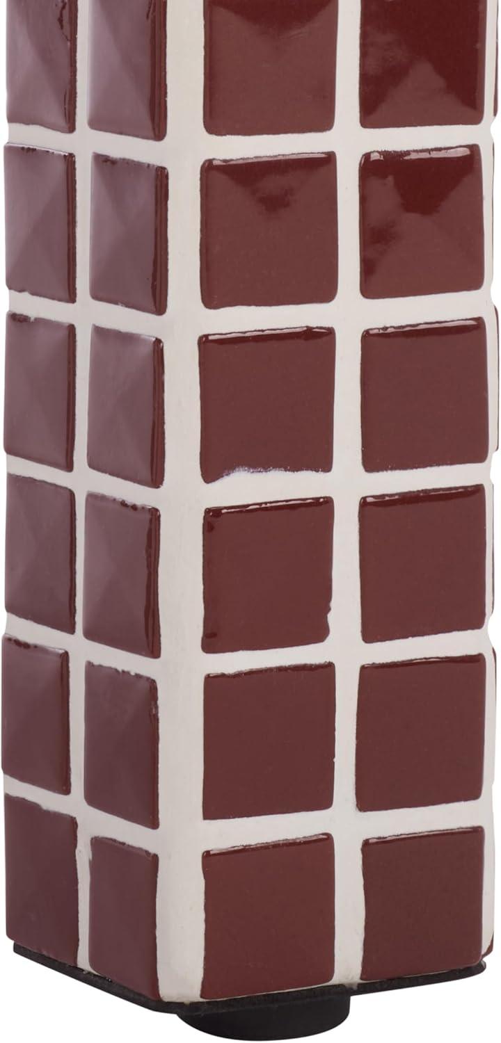 image:imageSAFAVIEH Home Collection Hotaru Accent Table with Bordeaux Mosaic Tile Finish Modern Square Side Table Fully Assembled ACC3231CBordeaux