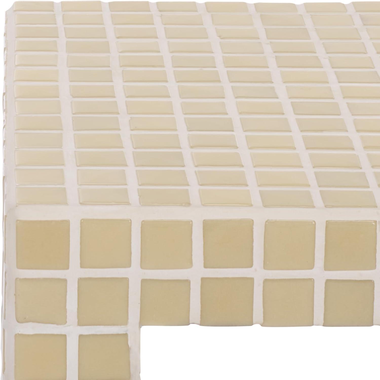 image:imageSAFAVIEH Home Collection Hotaru Accent Table with Bordeaux Mosaic Tile Finish Modern Square Side Table Fully Assembled ACC3231CCream
