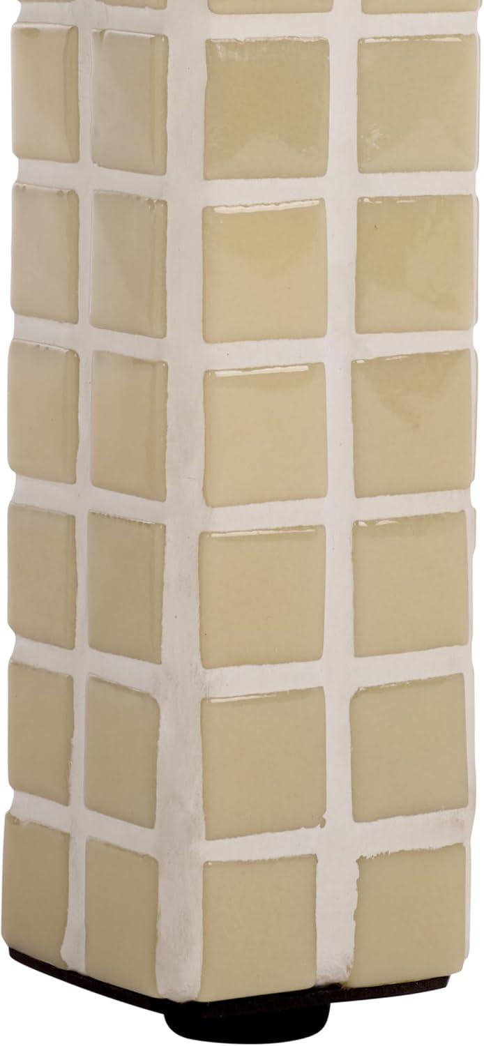 image:imageSAFAVIEH Home Collection Hotaru Accent Table with Bordeaux Mosaic Tile Finish Modern Square Side Table Fully Assembled ACC3231CCream