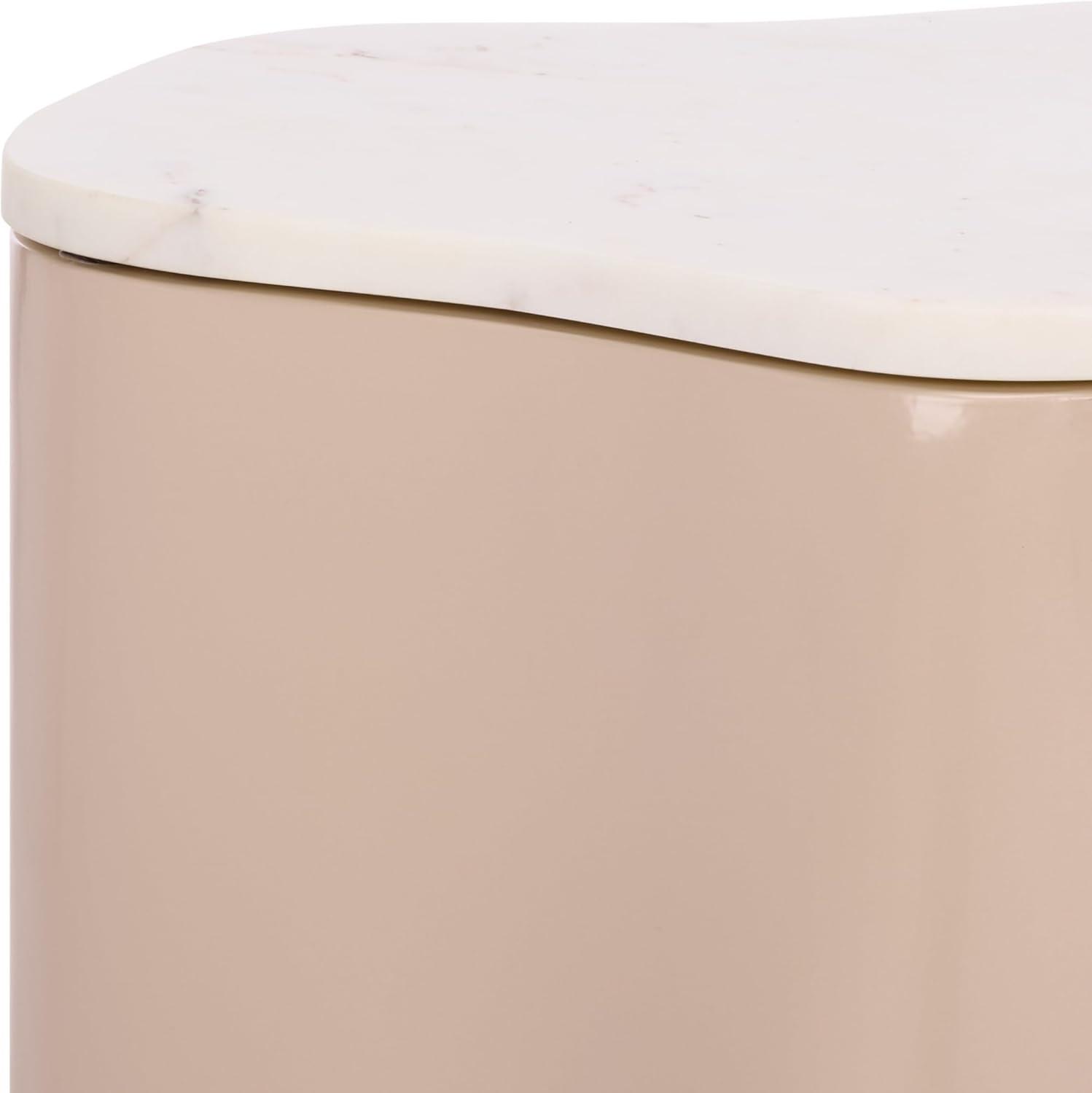 image:imageSAFAVIEH Home Collection Kanon Taupe Base amp White Marble Top Accent Table Sculptural Modern Design Fully Assembled ACC3235AWhiteTaupe
