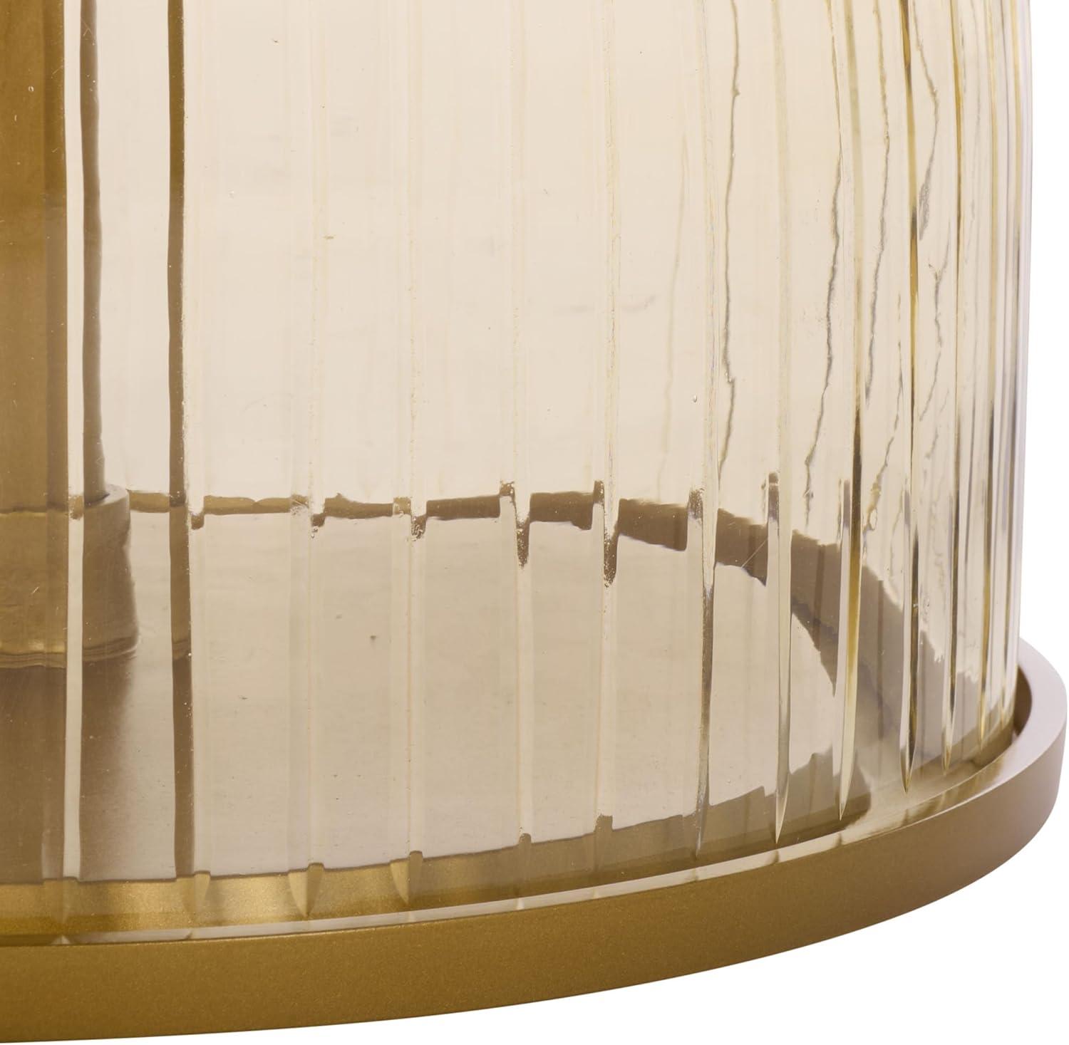 image:imageSAFAVIEH Home Collection Kashi Clear Glass amp White Marble Round Side Table Modern Pedestal Accent Table Fully Assembled ACC3217AGreyWhite
