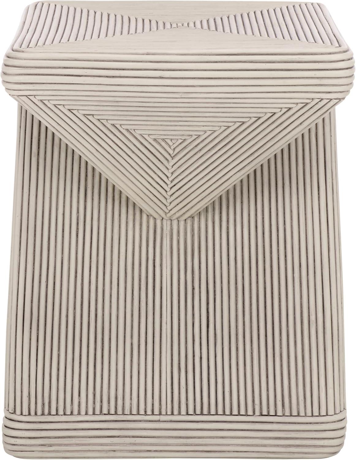 image:imageSAFAVIEH Home Collection Matvey White Washed Rattan Accent Table Sculptural Geometric Design Fully Assembled ACC6701AWhite Washed