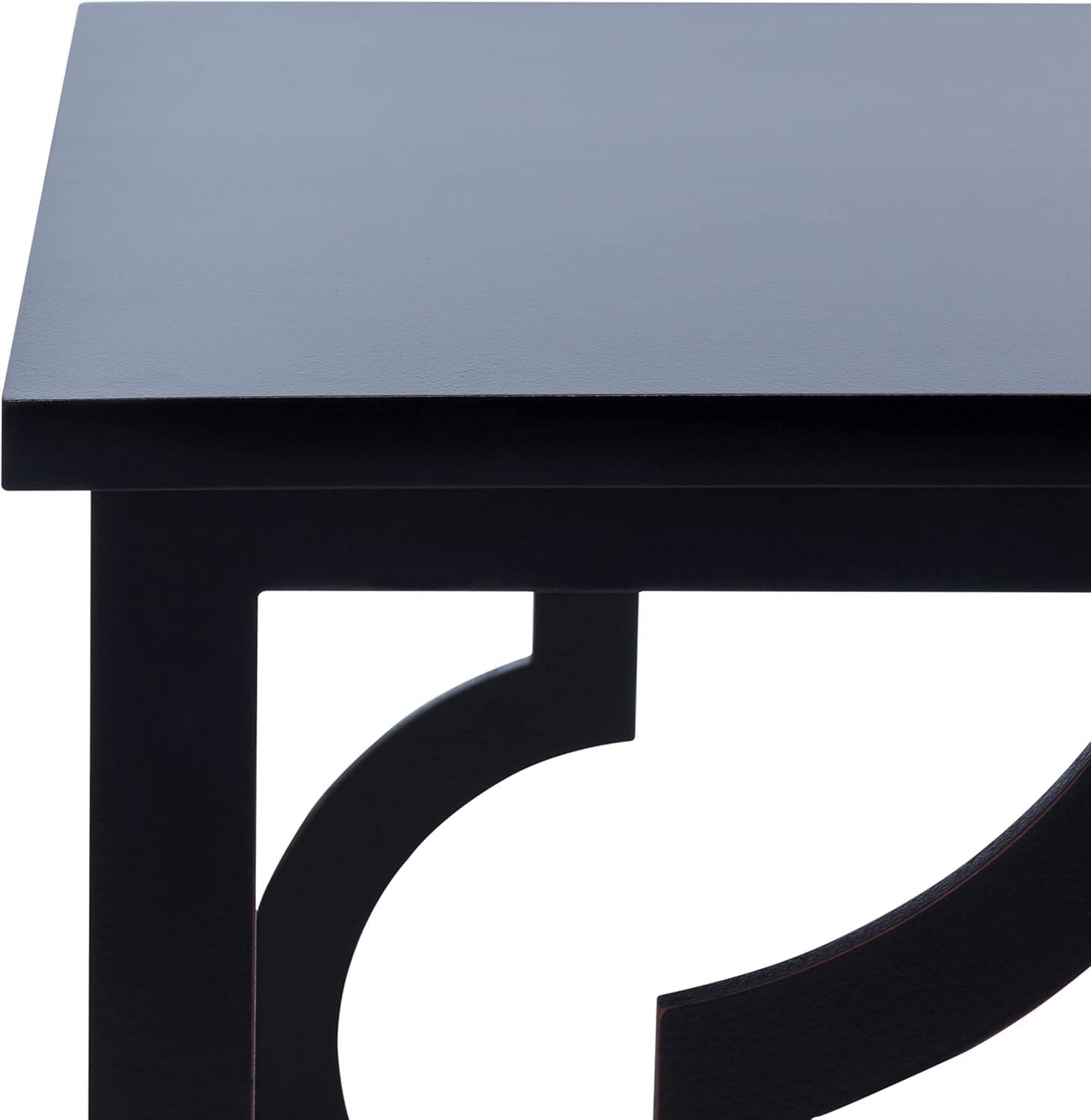 image:imageSAFAVIEH Home Collection Milo Silver Leaf Trellis End Table Quatrefoil Open Frame Accent Table Fully Assembled AMH1508ABlack