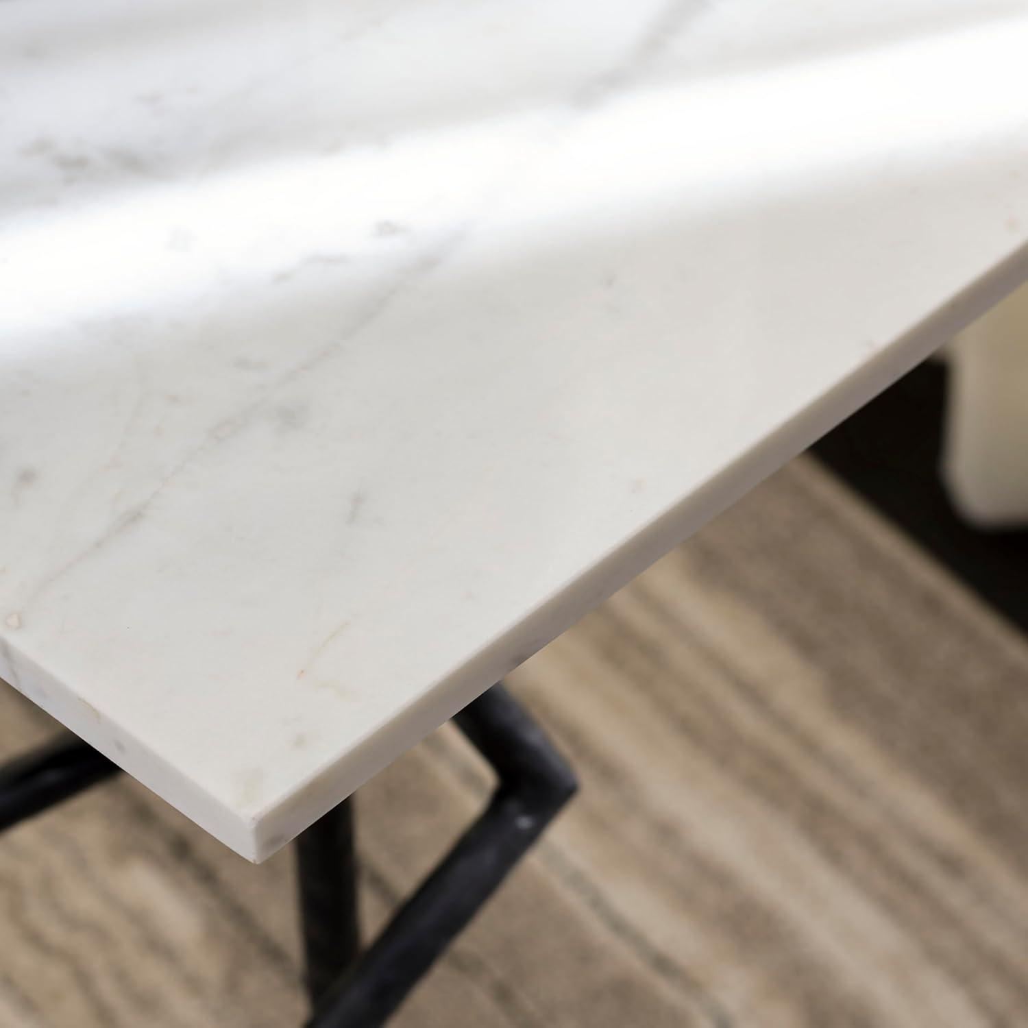 image:imageSAFAVIEH Home Collection Warso White amp Black Marble Accent Table Sculptural Side Table Fully Assembled ACC3751AWhiteBlack