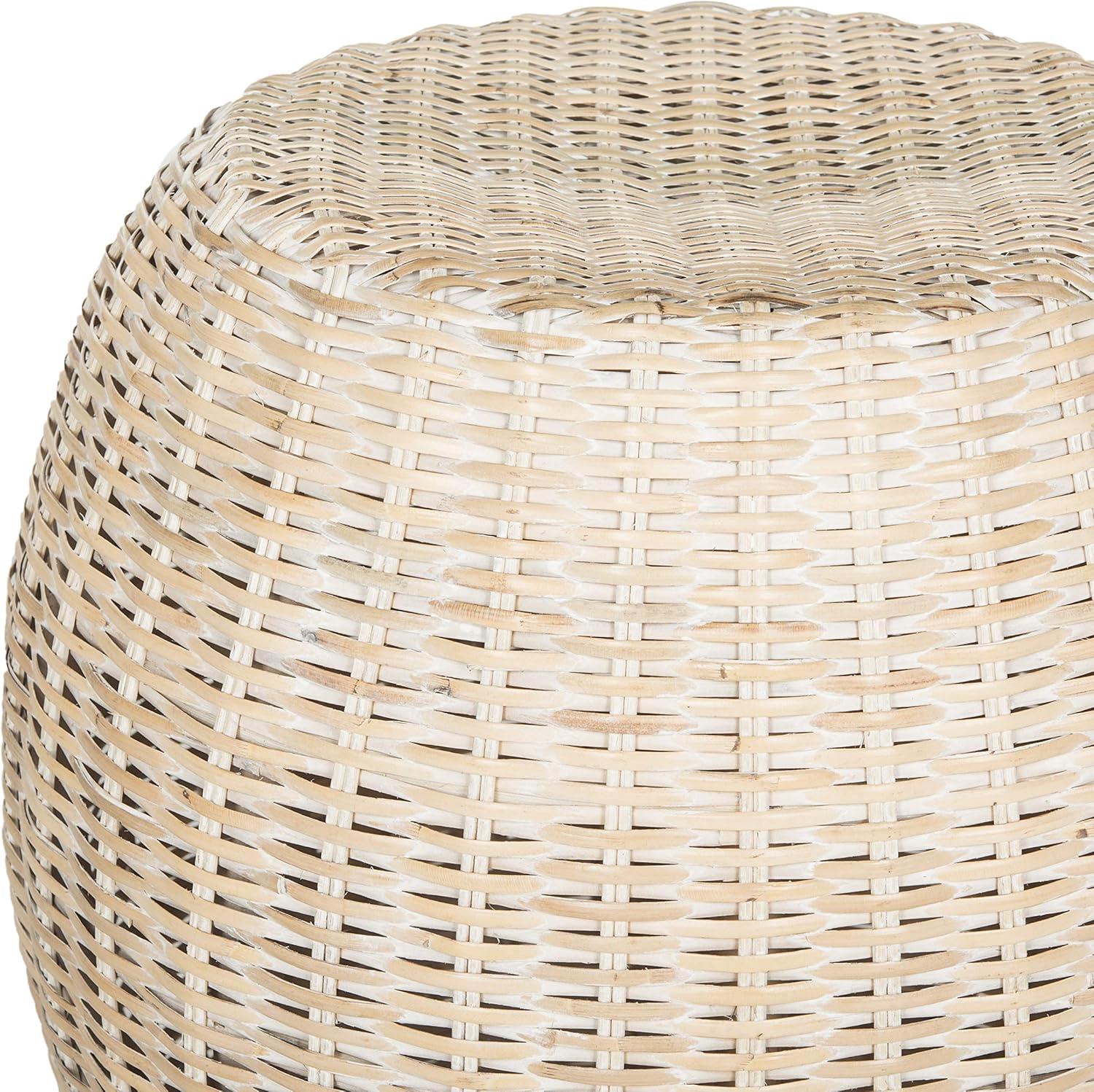 image:imageSAFAVIEH Home Collection Remi Brown End TableWhite Washed