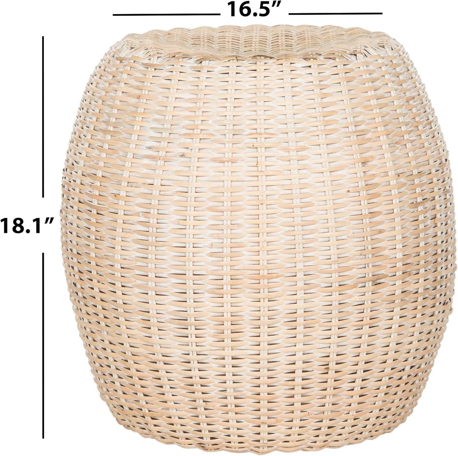 image:imageSAFAVIEH Home Collection Remi Brown End TableWhite Washed