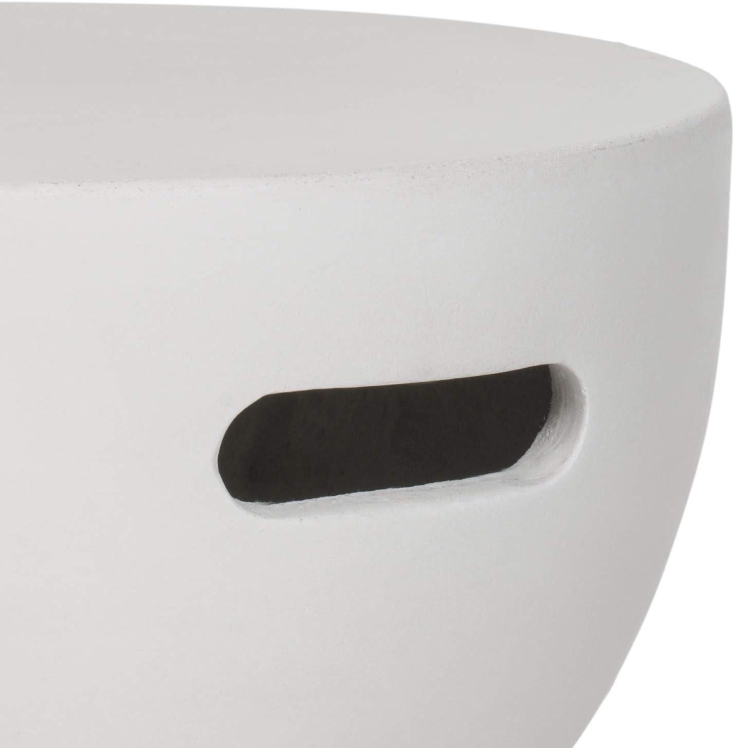 image:imageSAFAVIEH Outdoor Collection Haruki Modern Dark Grey Concrete Round Accent Table Fully AssembledIvory