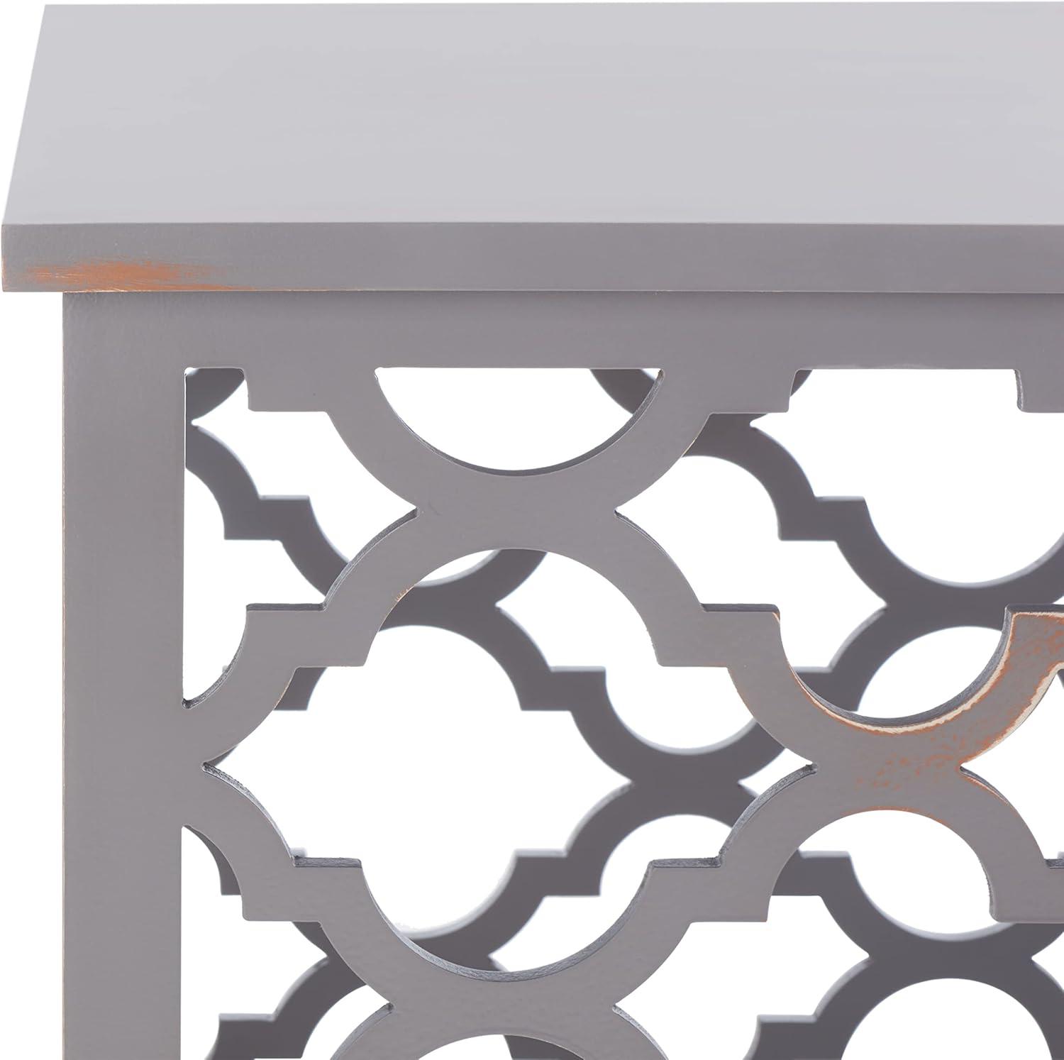 image:imageSafavieh American Homes Collection Lonny Distressed White End TableGrey