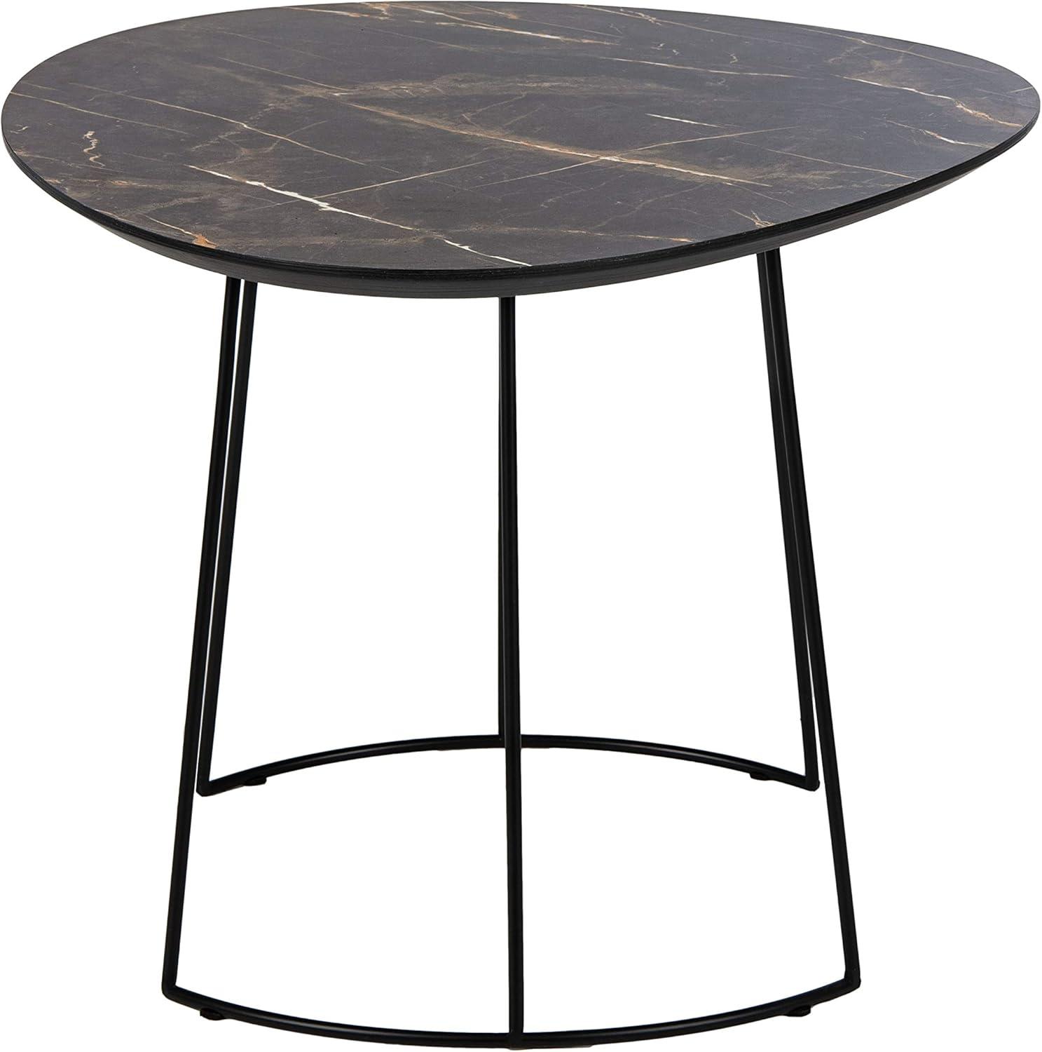 image:imageSafavieh Home Brooks Modern Faux Dark Grey Stone and Black Side TableGrey Black