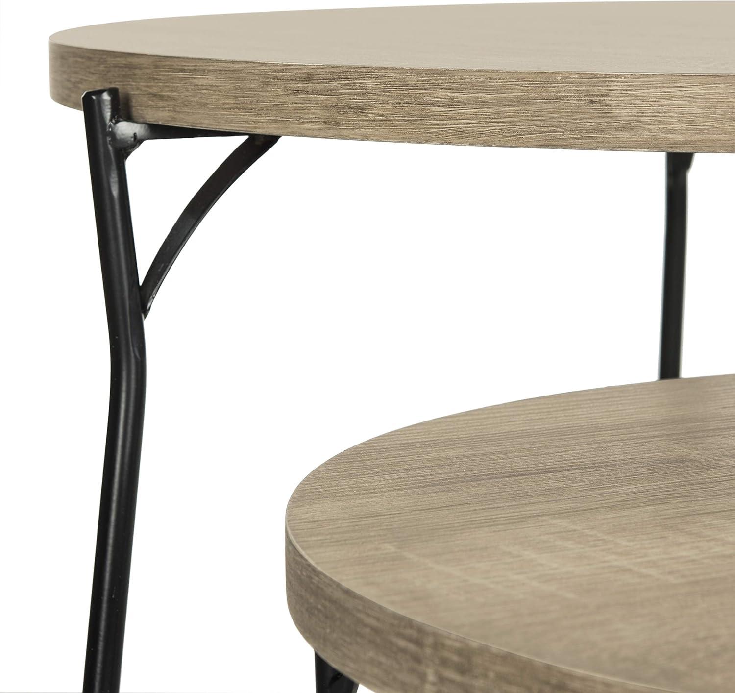 image:imageSafavieh Home Collection Ryne Modern White Lacquer Stacking Round Top End TableLight Brown