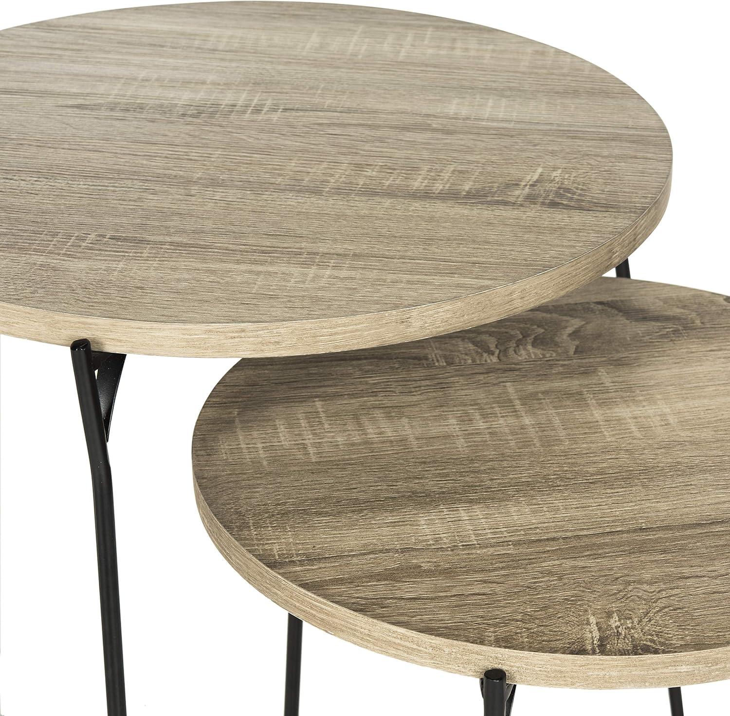 image:imageSafavieh Home Collection Ryne Modern White Lacquer Stacking Round Top End TableLight Brown
